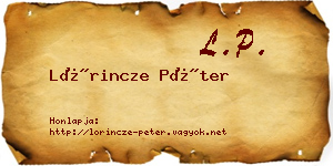 Lőrincze Péter névjegykártya